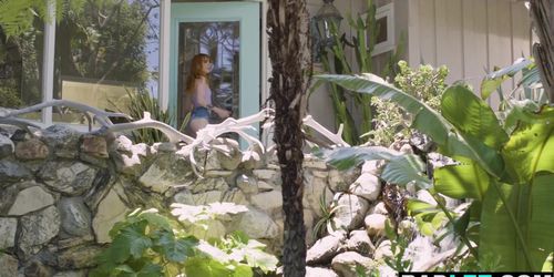 Peeping Teen Babysitter Gets Railed In Threesome With Busty MILFs Peeping Teen Babysitter Gets Railed In Threesome With Busty MILFs