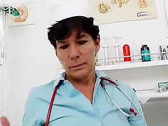 Granny Nurse Gets In The Exam Chair And Looks In Her Pussy Granny Nurse Gets In The Exam Chair And Looks In Her Pussy
