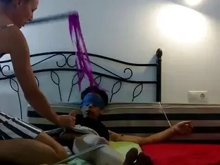 Naughty Amateur Enjoys BDSM And Giving Blowjob To Her Slave