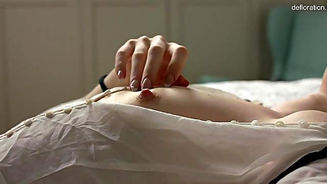 Cute Russian Sensually Rubs Her Perfect Pussy Cute Russian Sensually Rubs Her Perfect Pussy