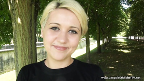 Amateur Chick Rides Cock On Green Grass