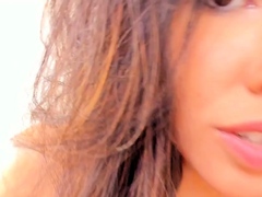 Busty Curly Brunette With Big Boobs Fucks On Couch