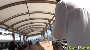 Petite Asian Rubs Pussy In Public Petite Asian Rubs Pussy In Public