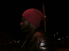 Public Interracial Blowjob With Nerdy