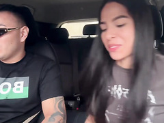 Sexy Brunette Gives Blowjob In Car And Gets Fucked