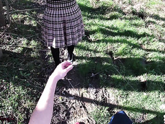 Petite Brunette Teen Misses Her Classes To Fuck With Her BF In The Park