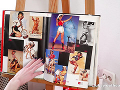 Russian Redhead Painter Stripteasing And Masturbating Solo Russian Redhead Painter Stripteasing And Masturbating Solo