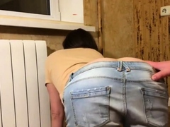 Filling Stepsister's Jeans With Cum Amateur Russian Hardco