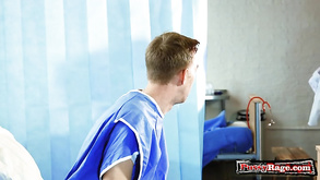 Lewd Nurse Strokes Massive Dick