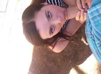 Naughty Brunette Gives Sexy Outdoor Blowjob Naughty Brunette Gives Sexy Outdoor Blowjob