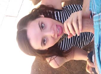 Naughty Brunette Gives Sexy Outdoor Blowjob Naughty Brunette Gives Sexy Outdoor Blowjob