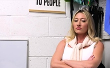 Blonde Cougar Enjoys Officers Fat Dick On The Office Desk