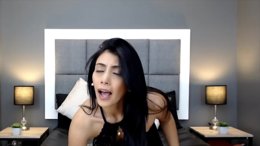 Beautiful Latina With Black Hair Using Dildo To Orgasm