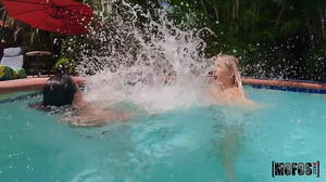 Poolside Bikini Babes Making Love Outdoors Poolside Bikini Babes Making Love Outdoors