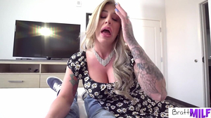 BrattyMILF Anger Massive Knocker Stepmom Takes Care Of Stepson With Sloppy Fellate Job