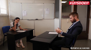 Slutty School Girl Enjoys Double Penetration From Naughty Teachers Letsdoeit