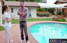 Amazing Massage And Beautiful Blowjob By Tattooed Big Tits Teen Masseuse