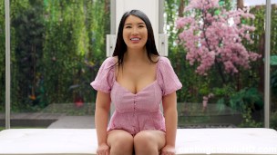Gorgeous Chinese Girl With A Big Fat Ass And Big Titties Has Her First Casting