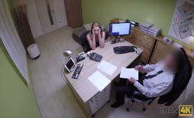 Loan4K Shy Brunette Is Hardly Fucked On Table For Money