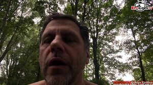 EroCom Skinny Redhead Girl In Stockings Fucks Outdoor