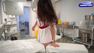 Nurse, Did U Stuck? Oh Ill HELP! Cowgirl And Rough Doggy