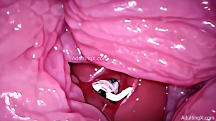 Camera In Vagina, Cervix POV, Tiny Cucked By Giant ‘Couple’, Cum In Condom And Creampie Full Clip