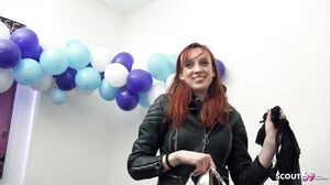 GERMAN SCOUT Skinny Freckled Redhead French Wife Luna Thurman Pickup For Casting Fuck