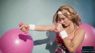Bubble Butt Blonde Aubrey Destremps Workout And Solo Striptease For Playboy Bubble Butt Blonde Aubrey Destremps Workout And Solo Striptease For Playboy