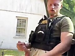 Sheriff Jerking Big Cock & Cumming Inside Patrol Car Video 2