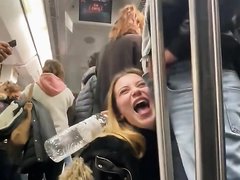 Blowjob On Busy Public Train In Front Of Strangers