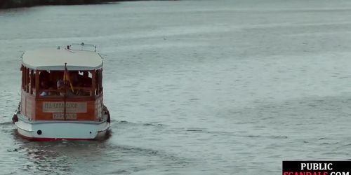 Ginger Sub Publicly Sucking Dom Cock In Kinky Group