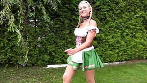 German Slut With Fake Tits Got Gang Banged And Filed With Sperm On Oktoberfest