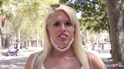 GERMAN SCOUT SKINNY BLONDE LATINA GIRL I STREET PICKUP IN JEANS HOTPANTS I REAL CASTING Latina