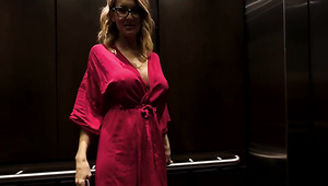 Filthy Slim Busty Blonde MILF Entices Her Stepson Into Crazy Sex In The Hotel