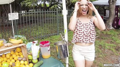 Latina Slut Flashes In Public By Her Fruit Kiosk Dylan Daniels