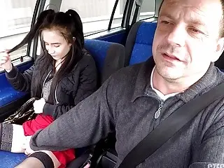 Public Banging In A Car For A Brunette Loving It