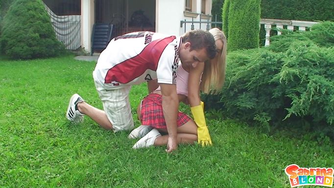 Sabrina As A Seductive Gardener