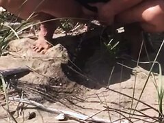 Shaved MILF Pees At The Beach Shaved MILF Pees At The Beach