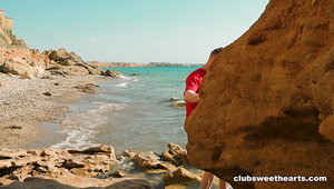 Voluptuous Brunette Jane White Is Getting Her Shaved Pussy Fucked Well By Cristafeer Robien On The Beach