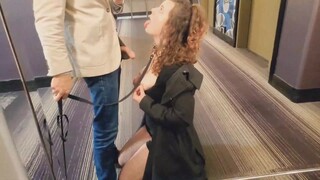 Submissive Elevator Blowjob